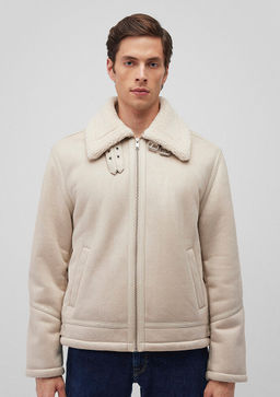 Beyaz Suni Deri Ceket - Mavi фото 5