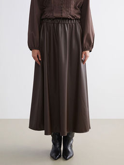 Beli Lastikli Deri G?r?n?ml? Klo? Etek