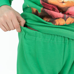 Пижама детская зеленая кошка ПЖ-1818 (152, 80)