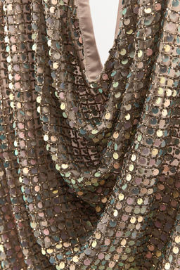 SEQUINNED AND BEADED HALTER DRESS - Zara фото 5