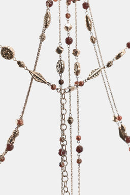 METAL BODY CHAIN WITH BEAD DETAIL - Zara фото 5