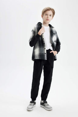 Erkek Cocuk Kargo Cepli Beli Bagc?kl? Lastikli Paca Cepli Jogger Gabardin Pantolon - Defacto фото 2