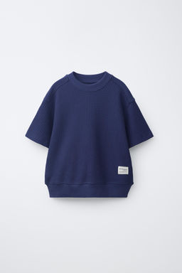 CAMISETA FELPA WAFFLE / Azul?n