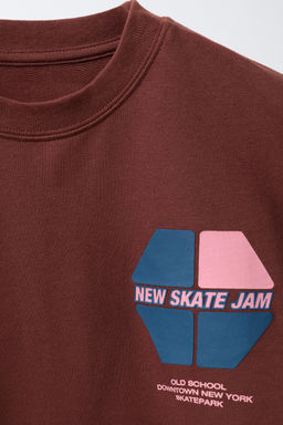 T-SHIRT WITH RAISED SLOGAN - Zara фото 3