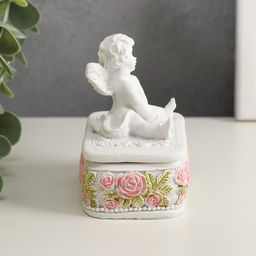 Шкатулка полистоун Белоснежный ангел МИКС 9х6,1х6,7 см - Simaland фото 3