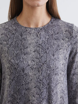 Bisiklet Yaka Desenli Bluz