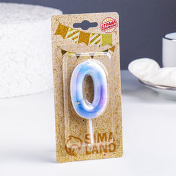 Свеча в торт на шпажке Звездопад, цифра 0, 5,5 см - Страна карнавалия фото 2