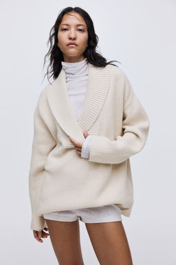 Jersey en punto acanalado con cuello esmoquin - H&m фото 6
