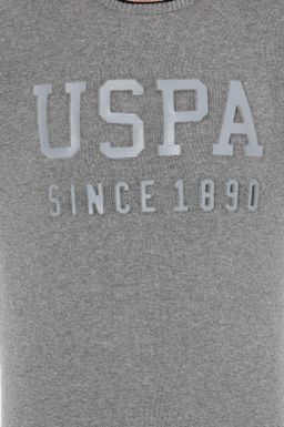 U. S. Polo Assn Мужской серый меланжевый трикотаж с круглым вырезом - U.s. polo assn фото 6