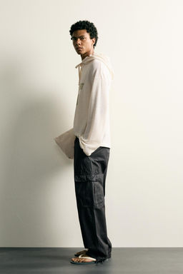 SUDADERA RELAXED FIT CAPUCHA / Crudo - Zara фото 4