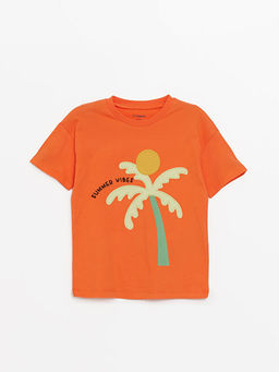 Bisiklet Yaka K?sa Kollu Bask?l? Erkek Bebek Ti??rt