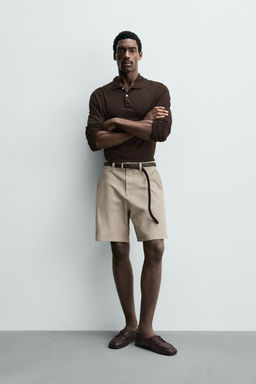 BERMUDA CHINO REGULAR FIT / Beige