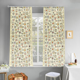 Шторы для кухни, 2шт 148х160см "Чаепитие", на шторной ленте, хлопок "Комфорт" 171г/м2, упаковка "классическая" 28х41см, "Домашняя мода" (Россия)