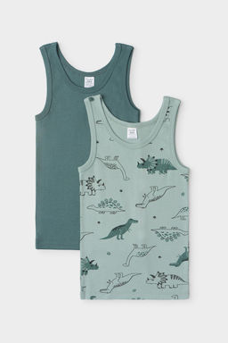 К 1182-2уп/тем.малахит,голуб.прибой,динозавры набор майка для мал