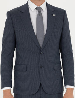 Lacivert Slim Fit Tak_m Elbise