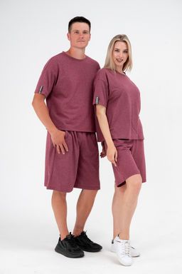 Костюм из футера унисекс бордо-меланж - Амадэль фото 14