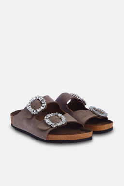 Trendyol Shoes Vizon Tas Aksesuar Detayl? Cift Tokal? Kad?n Terlik TAKSS24TE00002 - Trendyolmilla фото 6