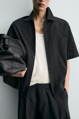 CAMISA REGULAR FIT ESTRUCTURA / Negro - Zara фото 5