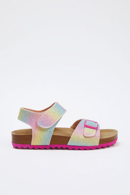 Trendyol Shoes Pembe Simli Toka Detayl? C?rt Bantl? K?z Cocuk Kids Sandalet TAKSS25SD00028 - Trendyolmilla фото 3