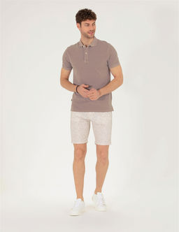 Bej Slim Fit Bermuda _ort