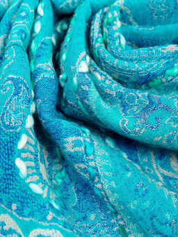 Палантин с вышивкой (шерсть вареная) в ассортименте № Тк906/54 - Ганг фото 3