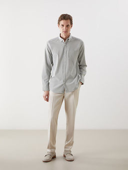 Regular Fit Uzun Kollu ?izgili Erkek G?mlek