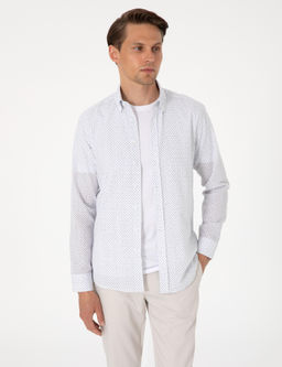 Lacivert Slim Fit Uzun Kollu G_mlek - Pierre cardin фото 3