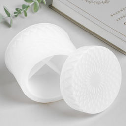 Молд силикононовый «Шкатулка круглая узорная» с крышкой 9,8 х 9,8 х 9,4 см