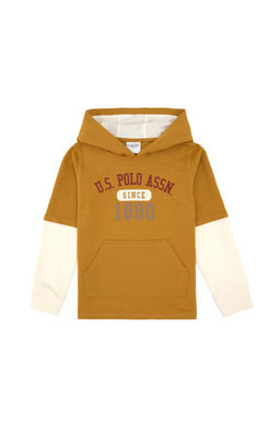Erkek _ocuk Hardal Kap__onlu _nce Sweatshirt - U.s. polo assn фото 2