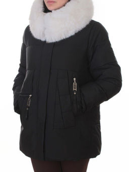 M-M02 BLACK Куртка зимняя женская (200 гр. холлофайбер)
