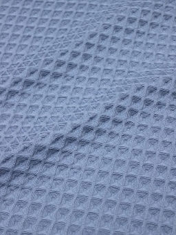 Вафельное премиум-полотно Бохо цв.Серо-голубой винтаж, ш.1.5м, хлопок-100%, 230гр/м.кв