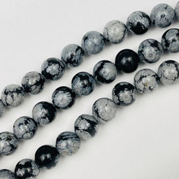 Бусины для украшений из снежного Обсидиана (45 бусин) 38 см