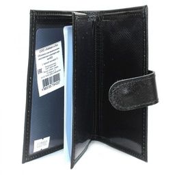 Обложка для авто+паспорт-Croco-ВП-1022 с хляст, двойн стенка, натуральная кожа черный матовый (3) 206877  фото 3