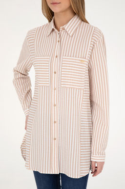 Женская рубашка песочного цвета с длинным рукавом - U.s. polo assn фото 13