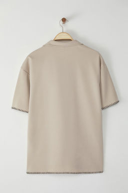 TRENDYOL MAN Limited Edition Tas Oversize/Genis Kesim Kontrast Dikis Detayl? Polo Yaka T-shirt TMNSS25PO00009 - Trendyolmilla фото 6