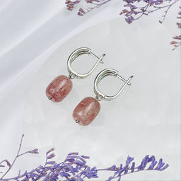 Серьги из Клубничного кварца