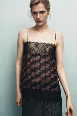 100% VISCOSE PRINTED LACE TOP - Zara фото 8