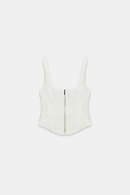 TOP CORSETERO COMBINADO TUL / Blanco roto - Zara фото 6