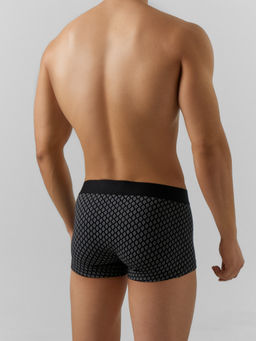 Цена за 2 штуки! Трусы боксеры мужские черные с принтом ромбы на черном2 411215