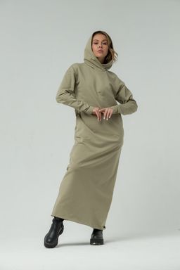 Платье футер 2хнитка петля, 95% хлопок, 5% лайкра. качество пенье. Сахара, олива - Knitka wear фото 5