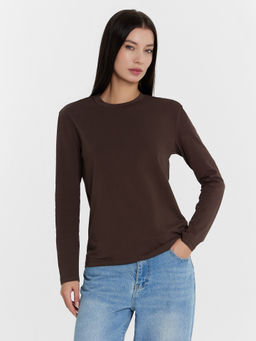 Лонгслив женский коричневый