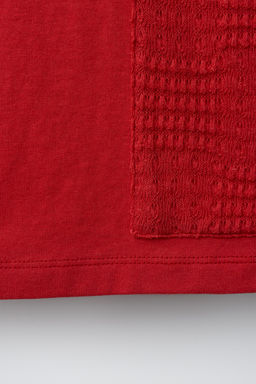 CAMISETA BOLSILLO PUNTO CROCHET / Rojo - Zara фото 5