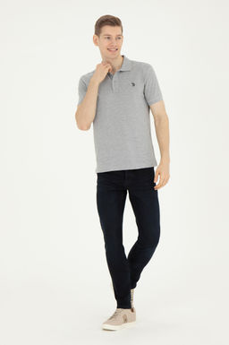 Мужская серая меланжевая базовая футболка - U.s. polo assn фото 11