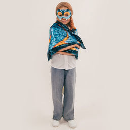 Карнавальный набор «Прикольная Змея», накидка, маска, синий