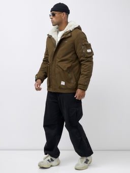 Куртка молодежная мужская зимняя с мехом темно-коричневого цвета 2611TK - Mtforce фото 10