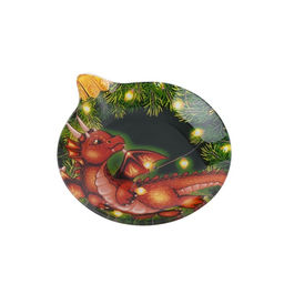 Блюдо стеклянное сервировочное Доляна «Ёлочная игрушка. Дракоша», 18.2×15.5 см