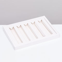 Коробка кондитерская складная для 5 мини - батончиков, белая, 27.5×20×2.3 см