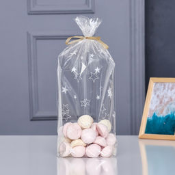 Цена за 100 шт. Пакет фасовочный БОПП, с донной складкой, «Звёзды» 20×35 см