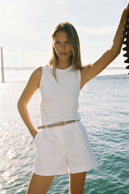 DARTED BERMUDA SHORTS WITH BELT - Zara фото 29