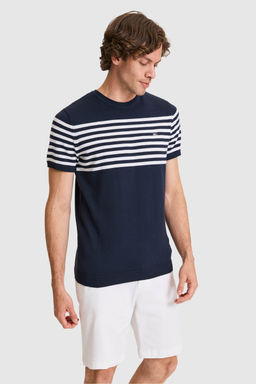 Erkek Slim Fit Bisiklet Yaka Lacivert Triko TiЕГrt - U.s. polo assn фото 3